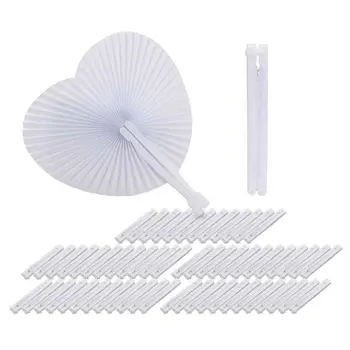 

60 pcs Fan White Paper Round Heart Deco Decoration Wedding Party Gift for Guests Anniversary Wedding Bapteme DIY Party