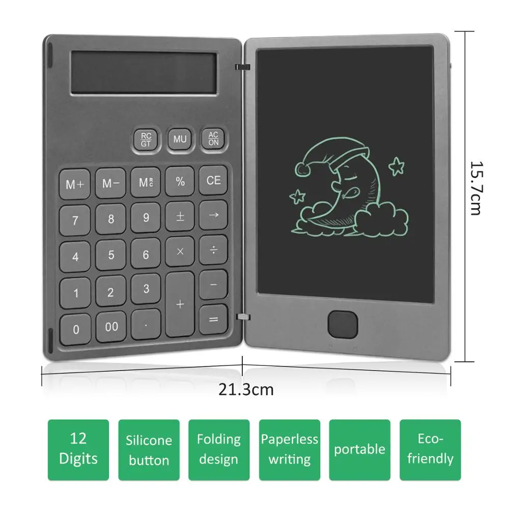 6.5 inch Creative LCD Writing Tablet with Calculator Digital Drawing Electronic Handwriting Pad Message Graphics Board Kids Gift