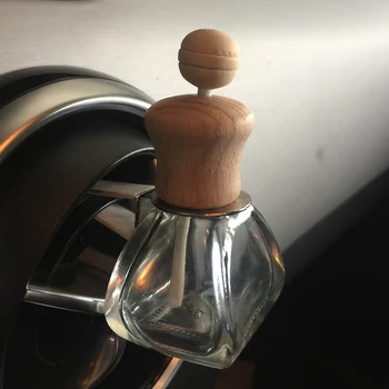 

Auto Simple Essential Oil Ornament Styling Hanging Perfume Bottle Car Air Outlet Empty Accessories Square Bottom Clear Glass