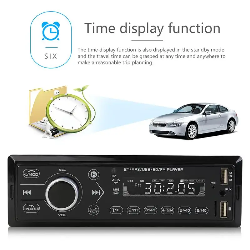 3209 одиночный DIN автомобильный стерео MP3-плеер Bluetooth FM радио в тире головное устройство