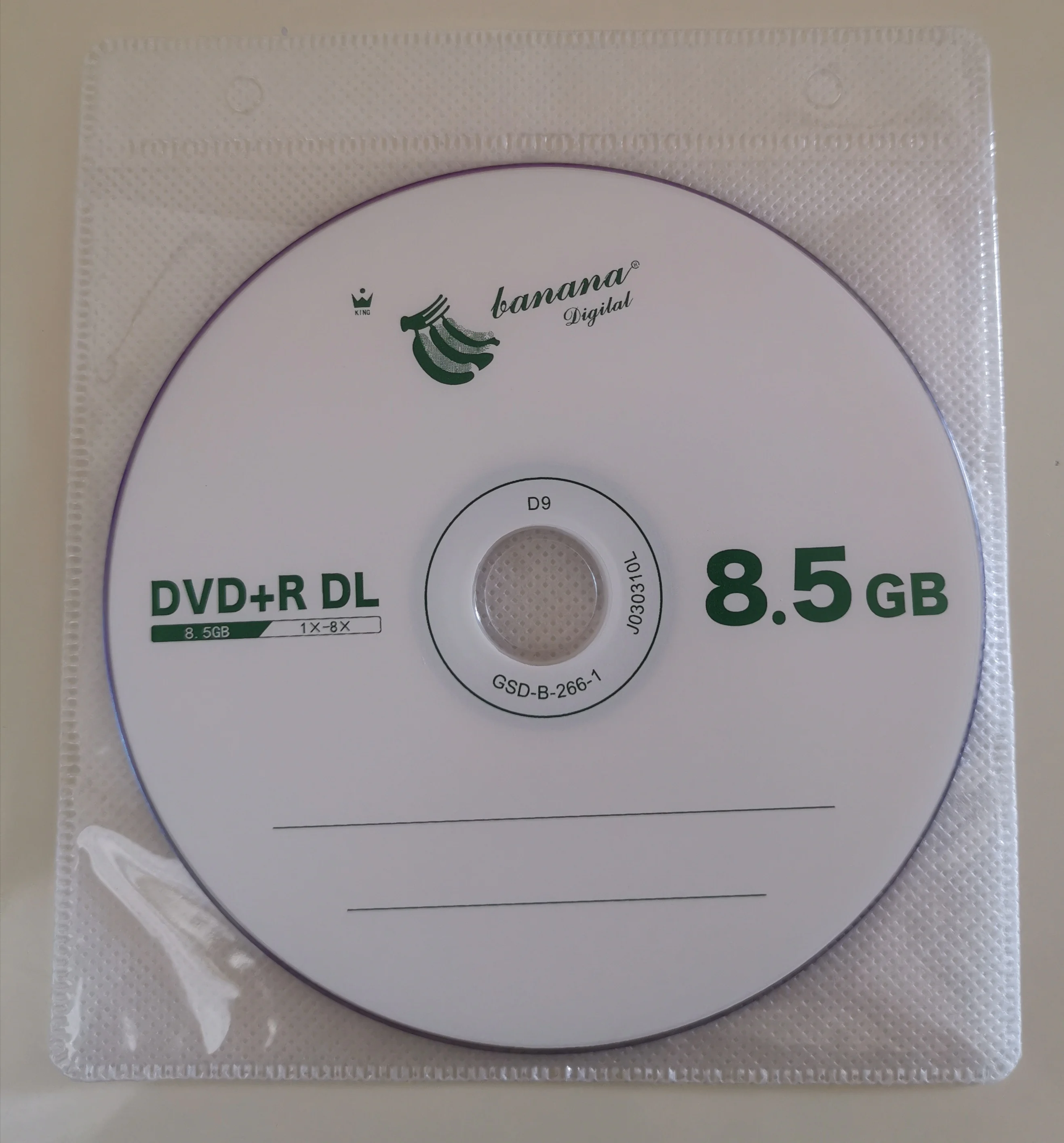 DVD + R DL 8,5 GB Dual Layer D9 8X 240Min 10 unids/lote, venta al por
