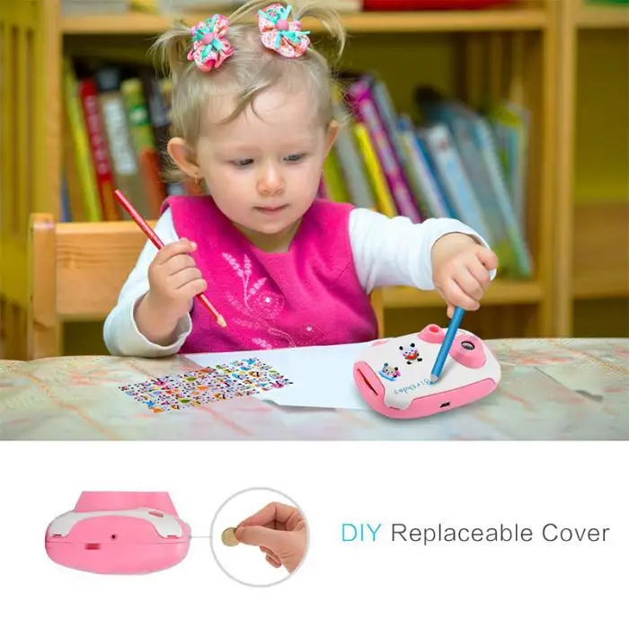 Горячая Красочные Мультяшные 1,44 дюймов DIY однообъективы рефлекторные Цифровые камеры видеокамеры с наклейками Подарочные игрушки для мальчиков и девочек