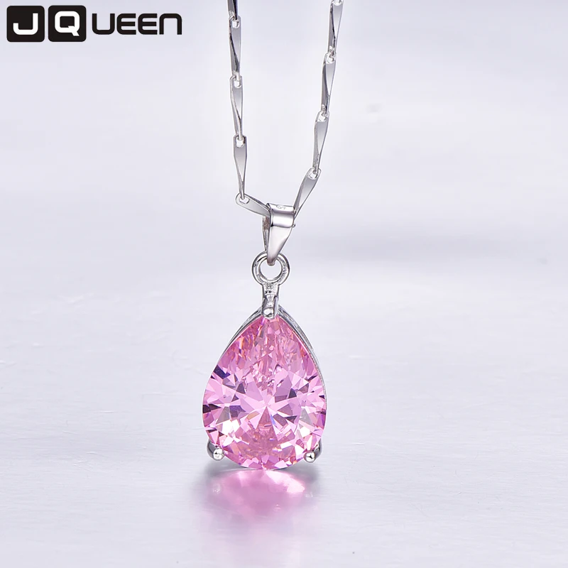 Подвеска с розовым топазом JQueen 13 95ct Овальные Подвески из серебра 925 пробы