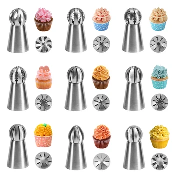 

1pc Russian Spherical Ball Stainless Steel Icing Piping Nozzle Set Pastry Tip For Cake Decorating Fondant Cupcake Baking Tool