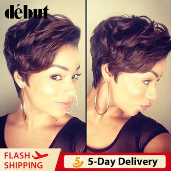 

Debut Human Hair Wigs Ombre Brazilian Lace Front Short Bob Wigs Cheap Remy Short Pixie Cut Human Hair Wigs For Women Black Wigs