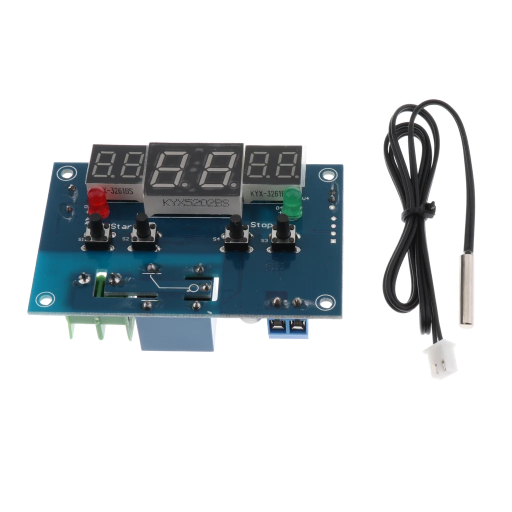 TS-HCM03 Digital Thermostat Temperature Controller Thermostat Board 12V Blue Output: Relay output, capacity 220V 10A / 12V 10A