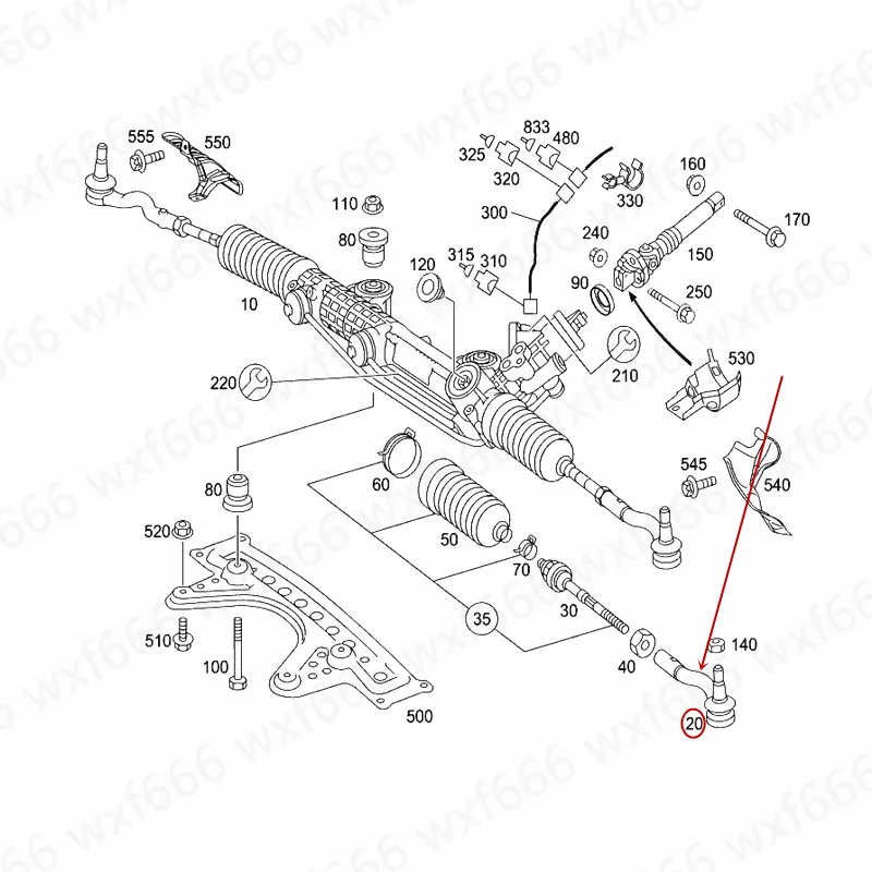 W211 W220 Наконечник поперечной рулевой тяги Mer уступает W211 S211 E Class E320 E350 E500 E550 S430 S500 2203381315 2203381415