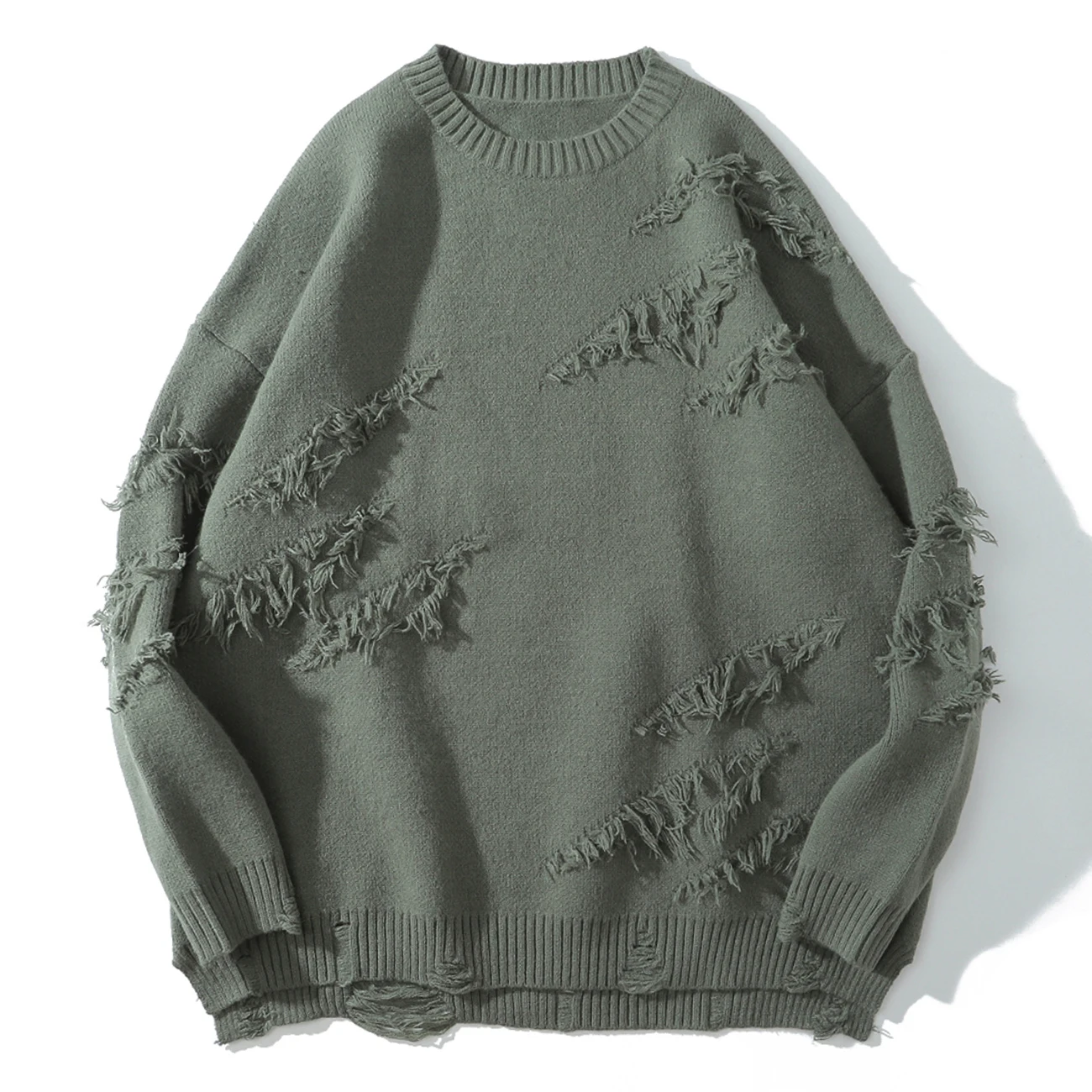 

LACIBLE Hip Hop Streetwear Sweater Men Knitwear Harajuku Autumn Vintage Solid Color Knited Sweater Oversize Pullover Unisex
