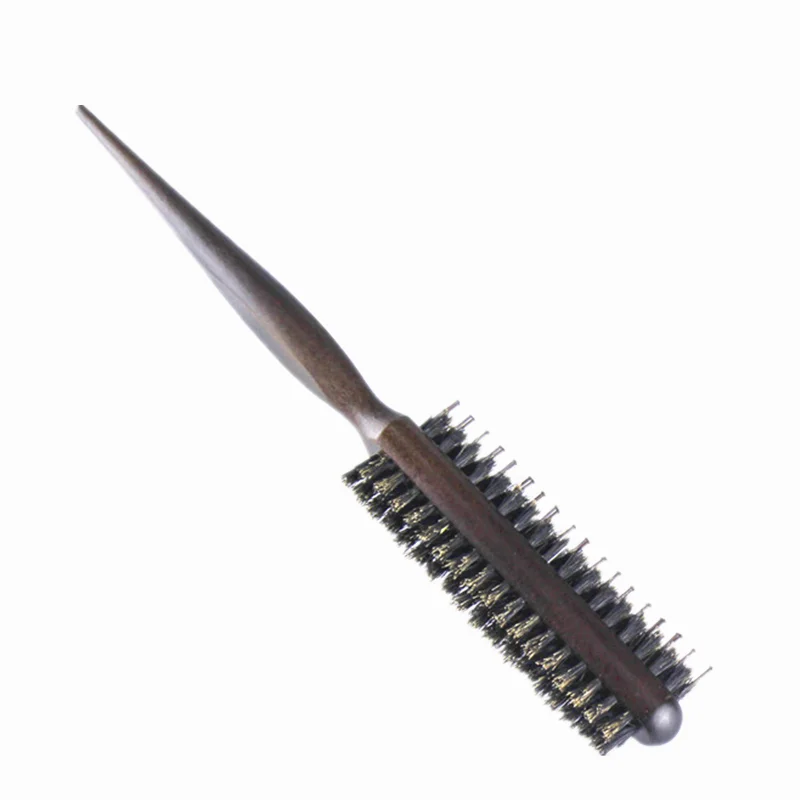 3Styles Professional Salon Teasing Back Hair Brushes Wood Slim Line Comb Hairbrush Extension Hairdressing Styling Tools DIY Kit - Color: Double-sided