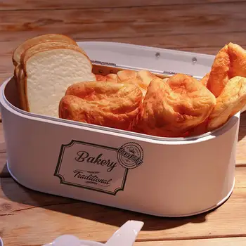 

Household Bread Box Kitchen Food Snacks Bread Storage Bins Holder Container Snack Box Handles Design Kitchen Containers