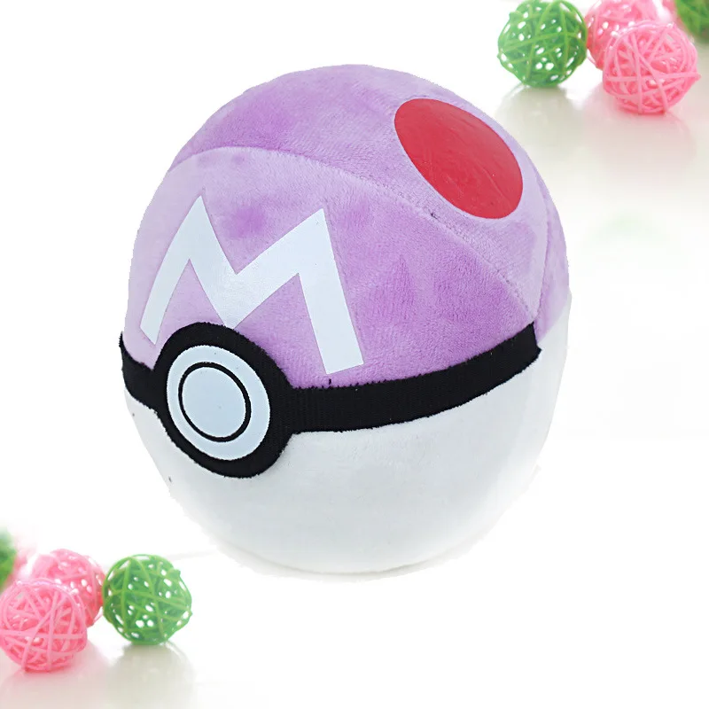 16*16CM Japan Anime Kawaii Plush Cute pokemones Pokeball Pocket Doll Animals Soft Stuffed Toys For Children Gift ball - Цвет: Фиолетовый