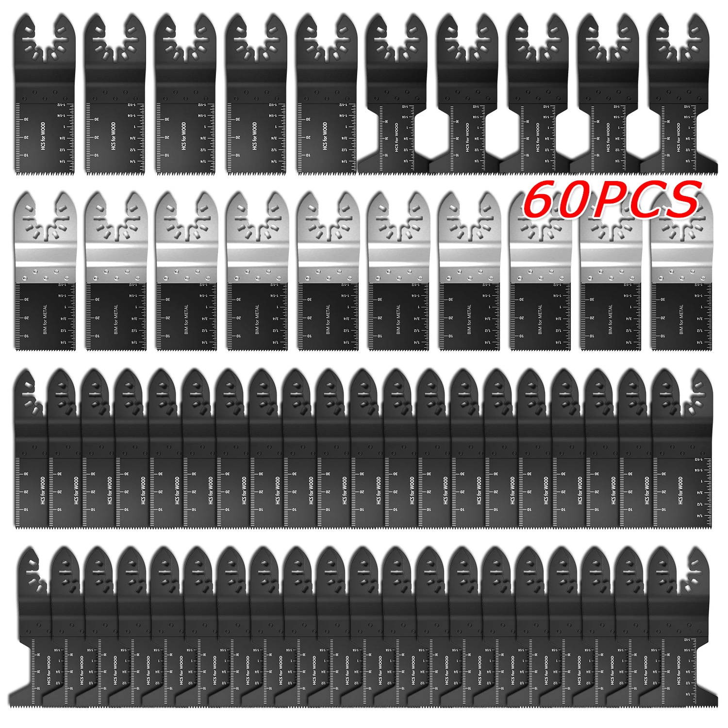 

60pcs Multi-Function Bi-metal Precision Saw Blades Oscillating Blade Multi Wood Cutting Kit Chipboard Tool Circular Saw Blade