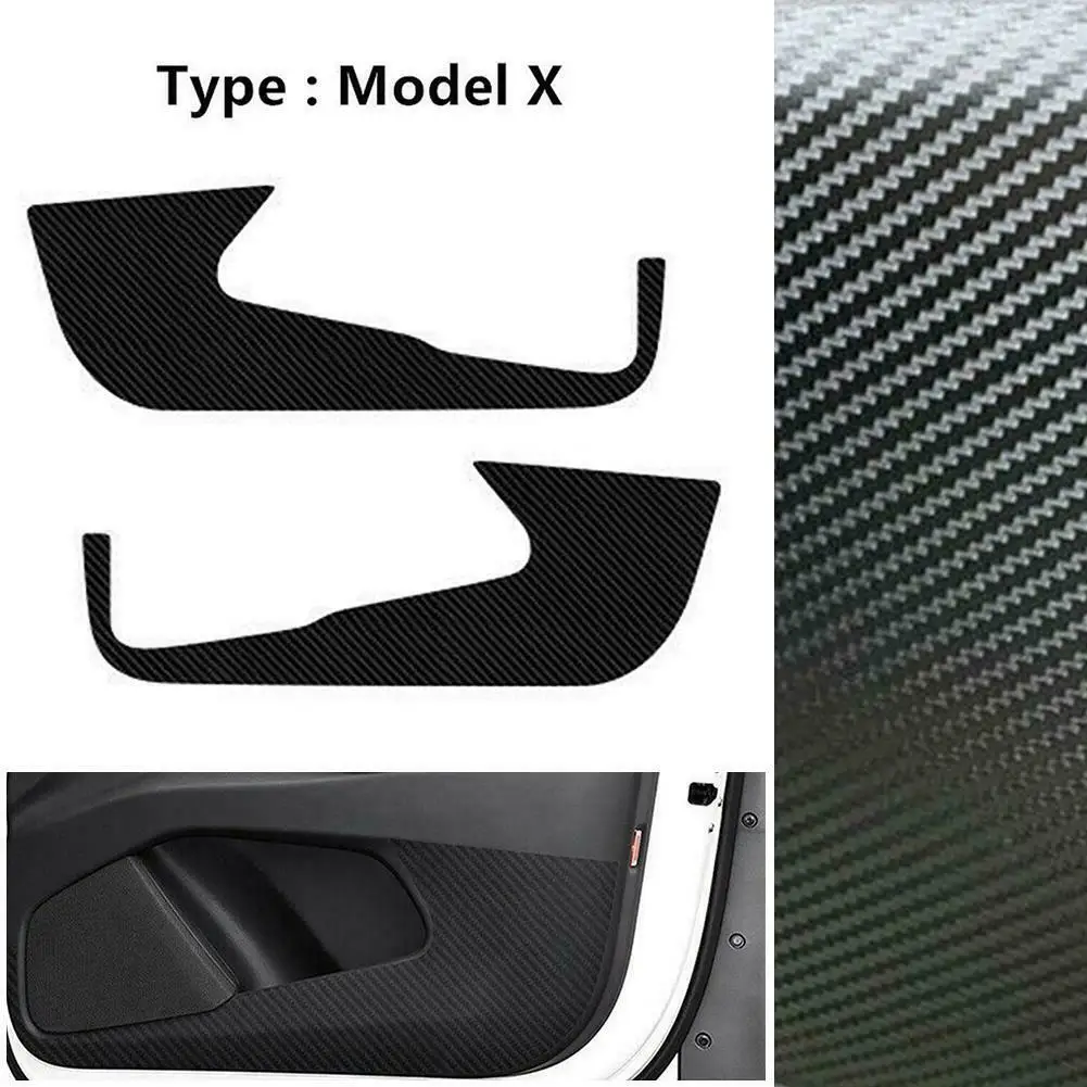 

Black Anti-Kick Pads Carbon fiber PVC Car Protector Mat Replacement 2pcs Durable Practical