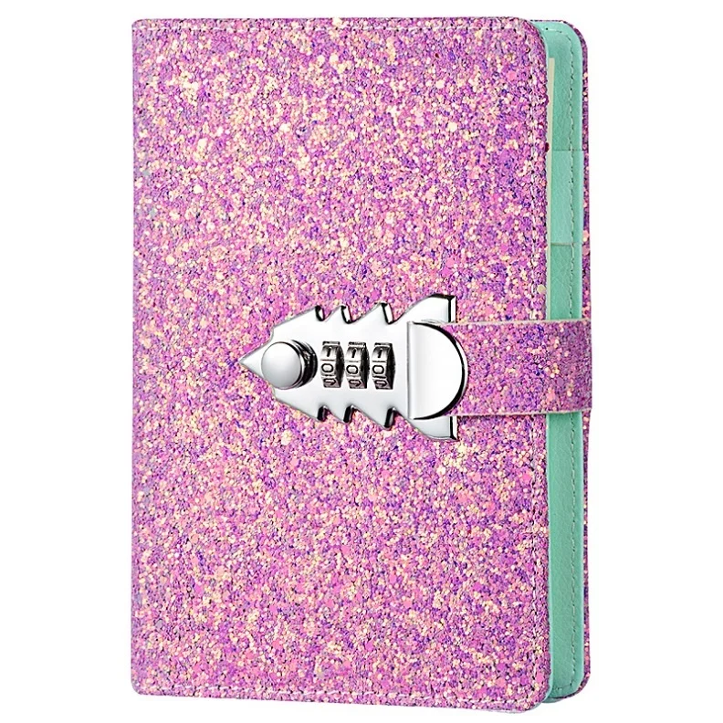 А5, ПУ бумага, милый цветной блокнот с обложкой, персональный журнал, пароль, блокнот, офисные и школьные принадлежности, дневник, книга, студенческие подарки - Цвет: Фиолетовый