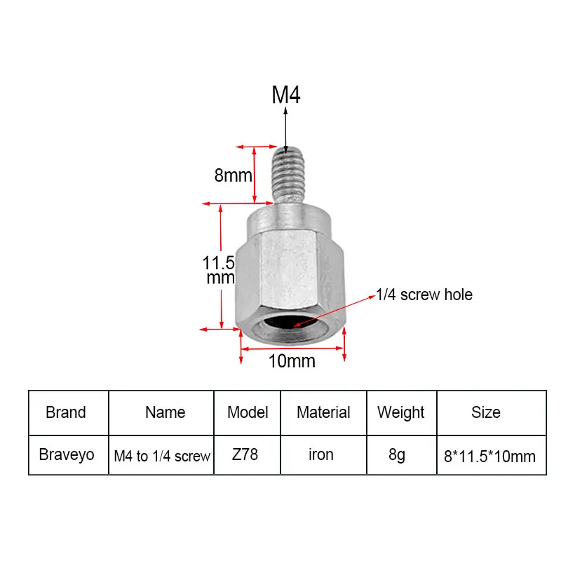 Description Picture 2 of item1/4 to M4 M6 Projector Conversion Screw Projector Camera Adapter Tripod Monopod Mobile Phone Bracket Photography Accessories