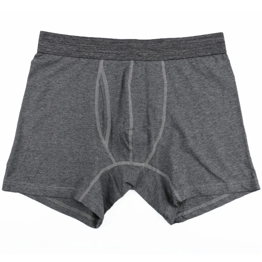 Модные сексуальные длинные мужские боксеры, Cueca, сексуальное мужское нижнее белье, s хлопок, большое нижнее белье, боксеры, шорты, дышащие хлопковые u-образные трусы - Цвет: Dark Grey A010