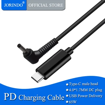 

JORINDO 1.5M/4.9FT USB-C to DC4.0*1.7MM PD Portable Fast Charging Line,Type-C male head to 4017 notebook Cable 20V 3.25A 65W