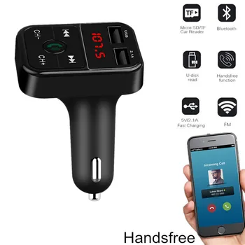 

Car charger adapter Handsfree Car Kit Wireless Bluetooth FM Transmitter MP3 Player mobile phone 2 USB Charger Auto FM Modulator