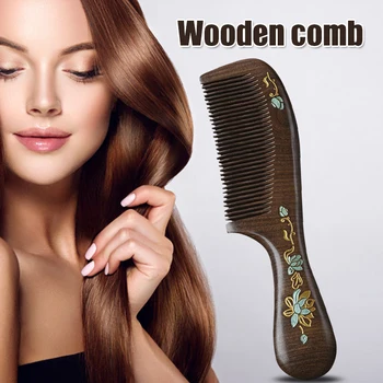 

Natural Handmade Wooden Comb Fine Tooth Long Sandalwood Comb Hair Comb No Static No Snag for Men Women Kids EY669