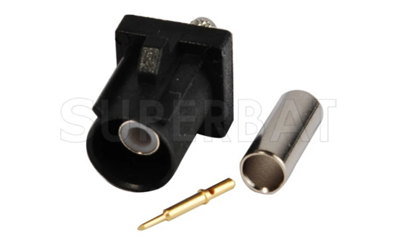 Superbat 10pcs Fakra A Crimp Male RF Connector Set for RG316 RG174 LMR100 Cables Radio Compatibility No Phantom Supply Needed