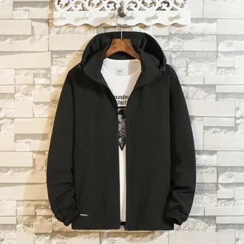 

Large Size Fat Man Autumn Thin Section Leisure Sports Jacket Men Can Take Off Your Hat Plus Fat plus Size Loose Fat Coat