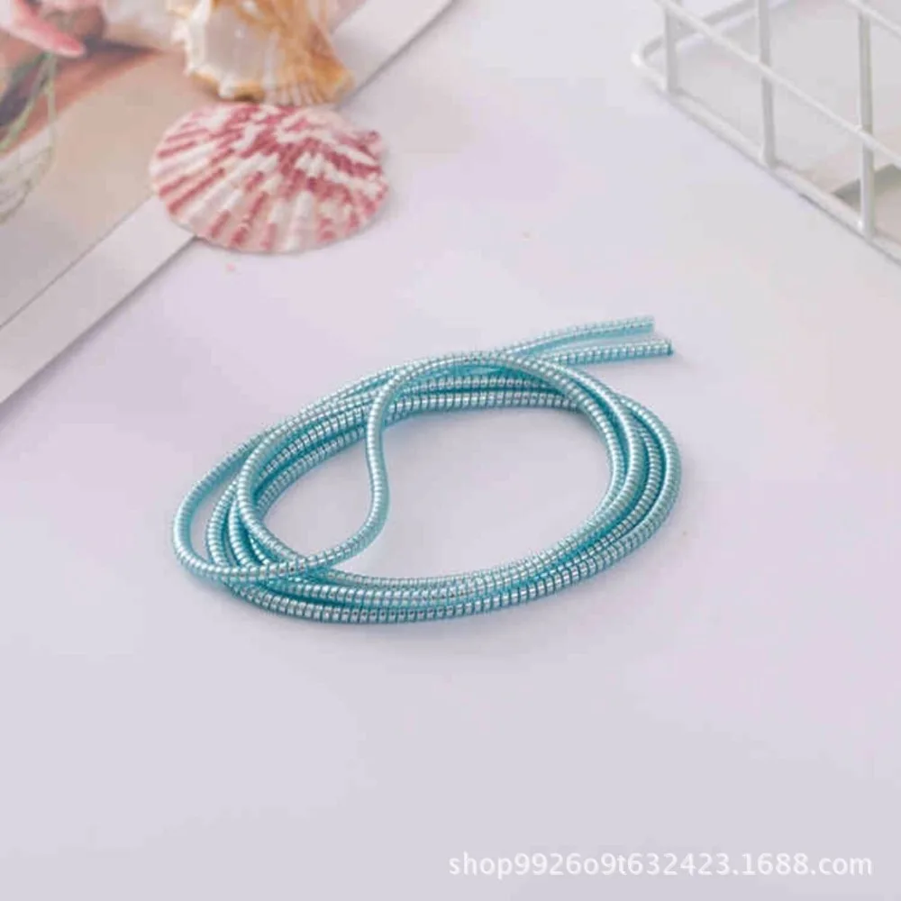 Light Blue Новинка 1,4 м Покрытие ТПУ Спираль USB зарядное устройство кабель протектор кабель намотки для iphone ios для Android кабель для передачи данных защиты - Цвет: Light Blue