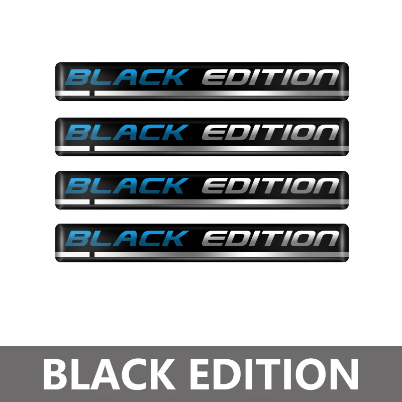 Blue Black 4 шт., украшение для автомобиля, 3D Ограниченная серия, черный цвет, креативные наклейки для автомобиля, Стайлинг для окна Honda, интерьерные наклейки, аксессуары - Название цвета: Blue Black