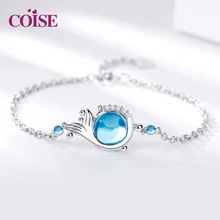 S925 стерлингового серебра Русалка пена мечта моды браслет