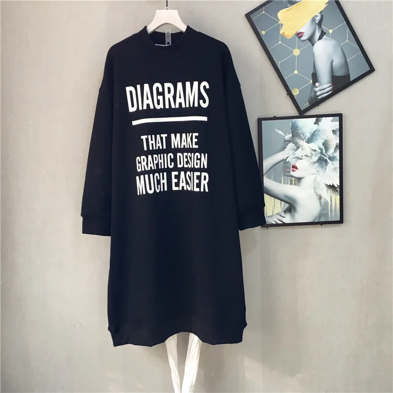 Autumn& Winter New Arrival Sweatshirt Loose Korean Version Loose Knee Long Paragraph Solid Color Sweatshirt Free Shipping
