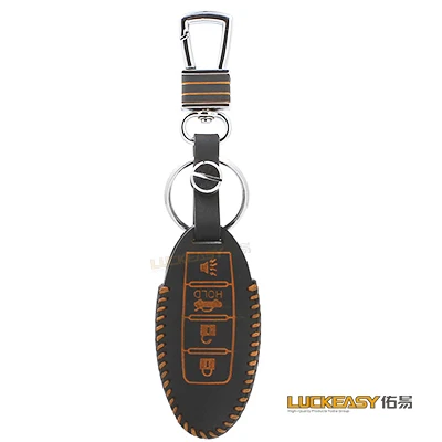 Luckeasy для nissan infiniti 4/5 кнопки rogue кожа Ключи сумка/чехол кошелек держатель key2a - Название цвета: 4
