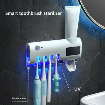 

UV Light Cleaning Toothbrush Holder Cleaner+Automatic Toothpaste Dispenser Can Energy Saving 2020 New