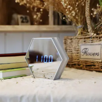 

Creative Mirror Alarm Clock Night Light LED Automatic Touch Sensor Portable Camping Induction Light Night Light Closet