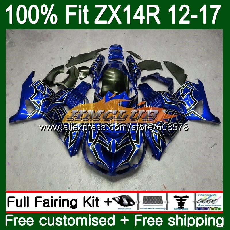 Инъекции для KAWASAKI ZX-14R ZX14R для детей возрастом 12, 13, 14, 15, 16, 17, 115CL. 20, синего и серебряного цвета ZZR1400 ZX 14R 2012 2013 обтекатель - Цвет: No. 1