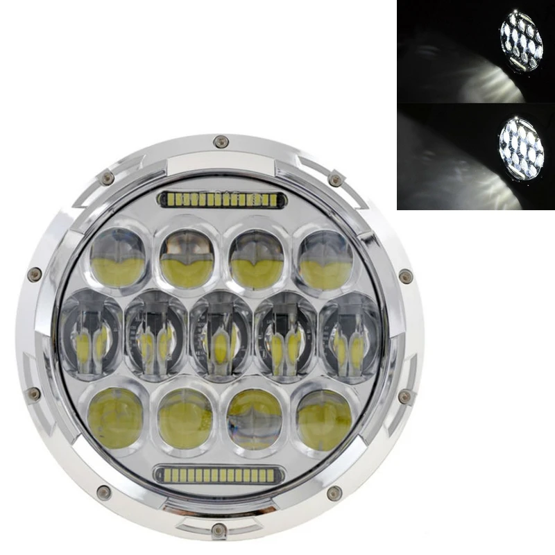 1PC TypeB Chrome 7 дюймов мотоциклетные светодиодный фар черный для Kawasaki Vulcan VN 500 750 800 900 1600 1700 1500 для 93-08 Ducati Monster 1000 600 - Цвет: 1PC TypeB Chrome