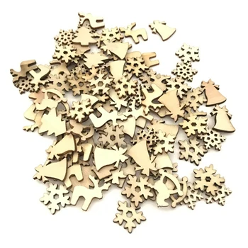 

Hot XD-500Pcs Christmas Decoration Wooden Snowflake Christmas Tree