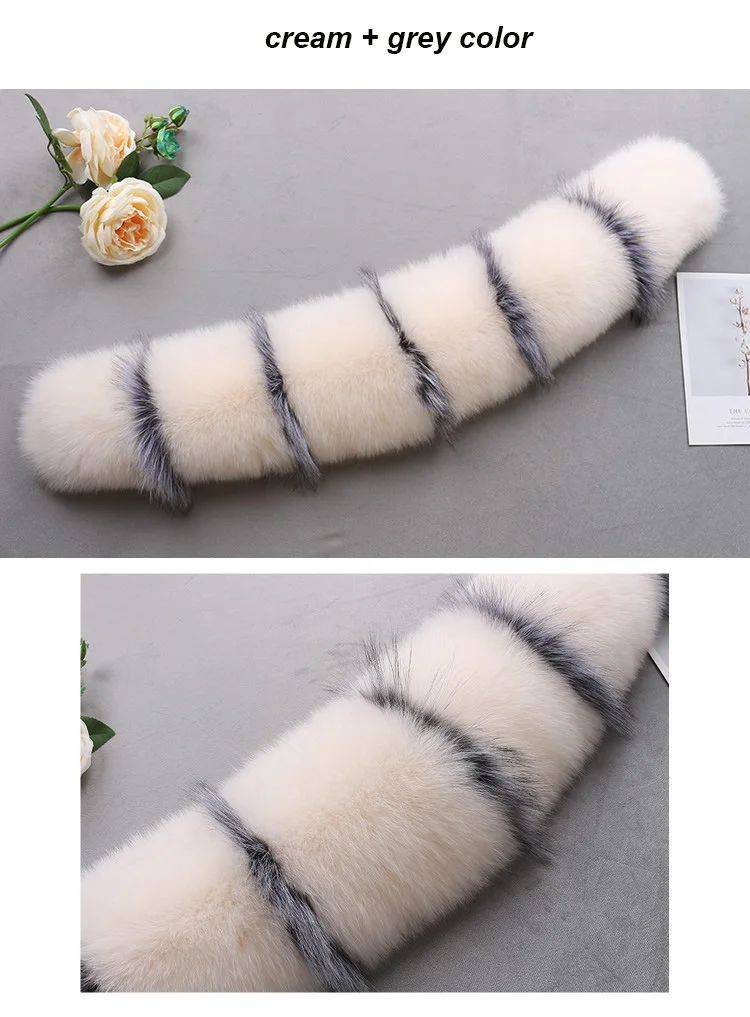 1 MS.Minshu Fox Fur Collar Parka Coat Collar Genuine Fox Fur Big Collar Fluffy Fox Fur Hood Collar - Цвет: 1