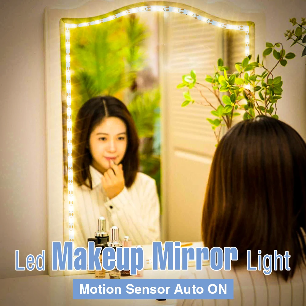

5V Dressing Table Cosmetic Light LED Vanity Mirror Lamp USB Smart Motion Sensing Dimmable Makeup Lamp Waterproof 0.5 1 2 3 4 5 M