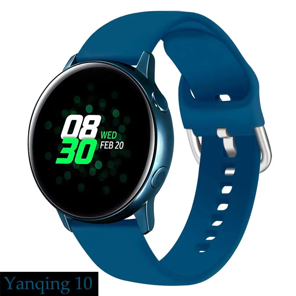 Силиконовый ремешок pulseira для samsung galaxy watch 46 мм gear s3 S2 huawei watch gt 20/22 мм galaxy watch active Ремешки для наручных часов - Цвет ремешка: yanqing 10