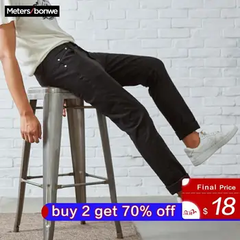 

Metersbonwe Straight Jeans Men 2020 Spring Autumn New Casual Youth Retro trend stretch Slim Jeans Men Pants Men Trousers