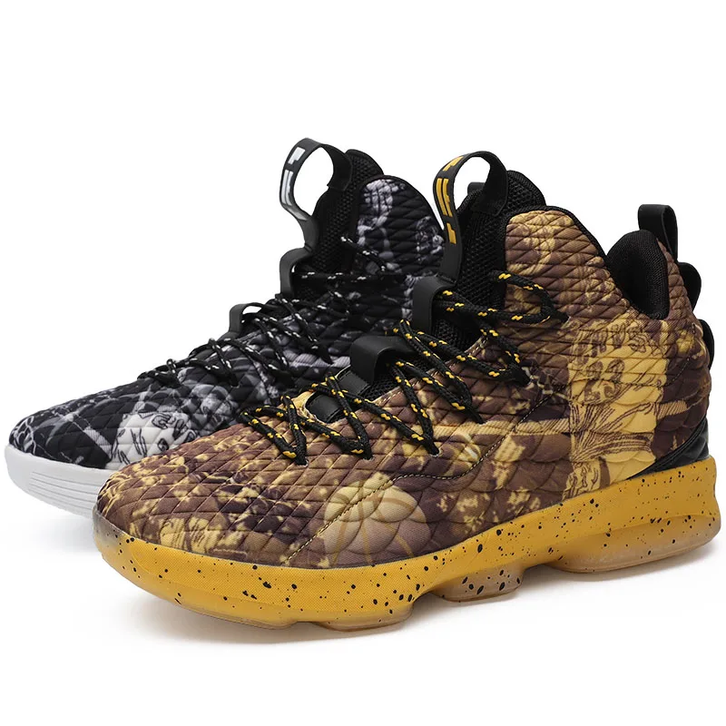 Баскетбольные кроссовки Lebron James, высокие тренировочные ботинки Lebron, мужские баскетбольные кроссовки, спортивная обувь - Цвет: yellow-black