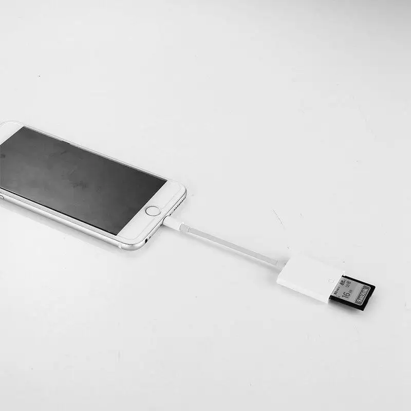 OTG кард-ридер для Lightning на SD TF камера карта адаптер для считывателей для iPhone iPod Apple карты памяти использовать не нужно приложение