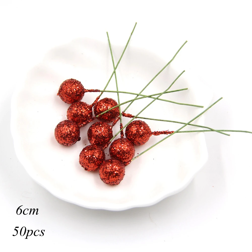 728 50pcs red 1 Набор, красная искусственная тычинка, бутон, букет, много типов, Ягодный цветок, венок для дома, Рождества, свадьбы, вечеринки, искусственные цветы, украшение - Цвет: 728 50pcs red