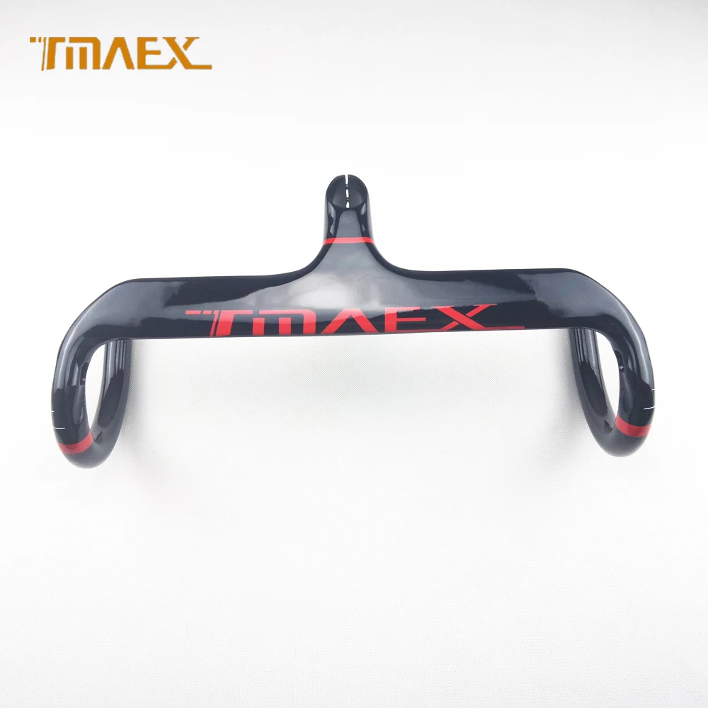 TMAEX руль для велосипеда из углеродного волокна UD, блестящая ручка для велосипеда, ультра-светильник, интегрированный руль и руль из углеродного волокна