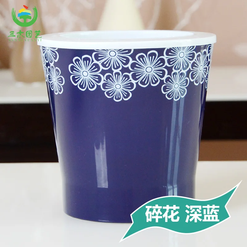 blue lace Цветной цветочный горшок для растений домашний офисный Декор Круглый для украшения сада автоматический полив 6 цветов p006 - Цвет: blue lace