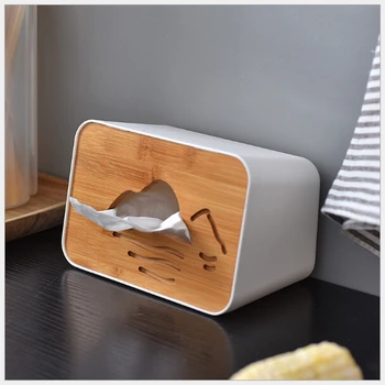 

1Pcs High grade room pumping paper towel pattern, landscape vertical lying paper towel box oak cover