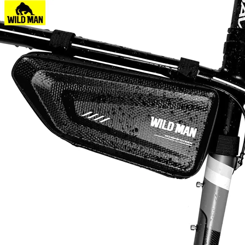 WILD MAN 1.5L Waterproof Bicycle Bag Top Tube Bag Triangle Bike Bag