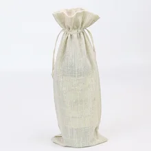 15*36 см золотая шелковая Льняная сумка для бутылки вина Высококачественная льняная упаковка с завязкой Подарочная сумка 50 шт