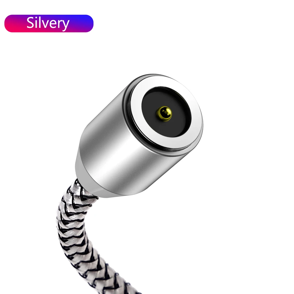 Магнитный Micro usb type-C кабель для iPhone 11 Pro XS Max 7 8 Plus samsung Android 3A кабель для быстрой зарядки и передачи данных 2 м USBC type C зарядное устройство - Цвет: No Plug Silver Cable