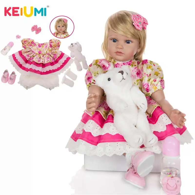 

KEIUMI Lovely Princess Reborn Baby Doll 60cm Soft Vinyl Cloth Body Lifelike Reborn Bonecas Meninas Doll For Children's Day Gift