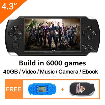 

Free Shipping 4.3 inch handheld game console portable video game console built in 6000 classic games gba/nes MP3/4 DV/DC Ebook
